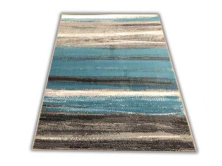 Dywan nowoczesny do salonu PASECZKI Beżowo Turkusowy ALFA NEW IDEA