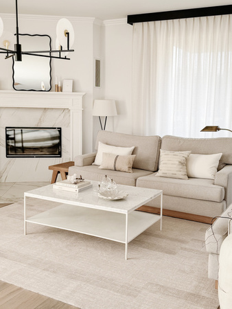 Dywan wełniany do salonu Agnella BRUSH LINES Beżowy HOUSE LOVES