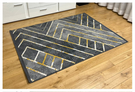 Dywan nowoczesny do salonu ARTO DEKO Szaro Żółty ALFA NEW IDEA