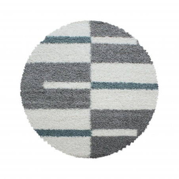 Dywan nowoczesny do salonu i sypialni Shaggy Szaro Turkusowy Koło TWIX