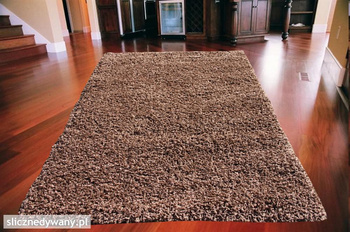 Dywan do salonu, sypialni SCHOKO Brązowy SHAGGY Fresee