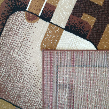 Dywan nowoczesny do salonu RECTUS Brązowy 16 BCF ALFA