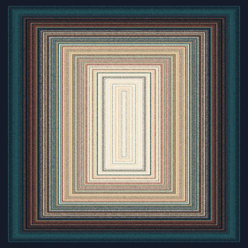 Dywan wełniany do salonu Agnella STIM Granatowy Kwadrat AGNUS