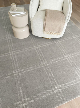 Dywan wełniany do salonu Agnella GRID PRIME Taupe Beżowy CALISIA M