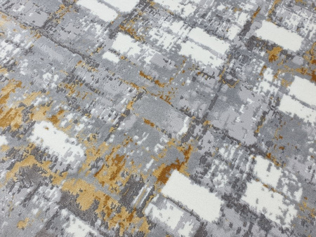 Dywan nowoczesny do salonu CEGIEŁKI Szary Żółty 070 TEKSAS