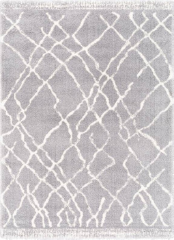 Dywan nowoczesny do salonu, sypialni Poliestrowy Shaggy MIU Jasny Szary YOKI