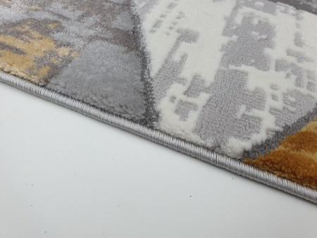 Dywan nowoczesny do salonu TRÓJKĄTY Żółty Szary 068 TEKSAS