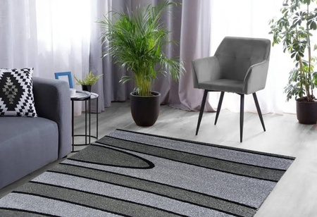 Dywan nowoczesny do salonu PASKI Ciemny Szary G845K ALANJA