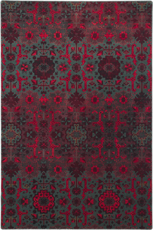 Dywan wełniany do salonu Dywilan KARAJA Rubin Bordowy OMEGA