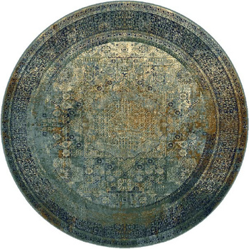 Dywan wełniany klasyczny do salonu Dywilan MAMLUK Dark Blue Koło OMEGA