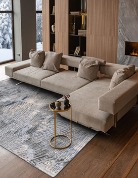 Dywan wełniany do salonu Agnella CORAL Niebieski CALISIA