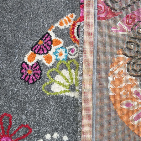 Dywan dziecięcy dla dzieci MOTYLKI 114 Szary BELLA Kids