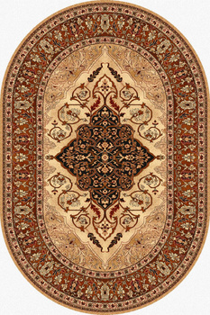 Dywan wełniany do salonu LEYLA Owal Bursztyn ISFAHAN