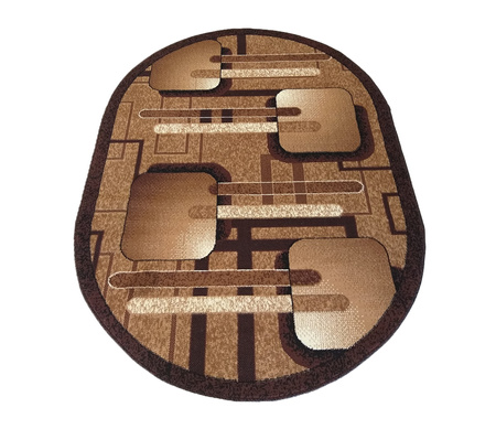 Dywan nowoczesny do salonu RECTUS Brązowy 16 Owalny BCF ALFA