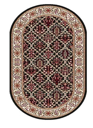 Dywan klasyczny do salonu TAMIR Owal Czarny STANDARD