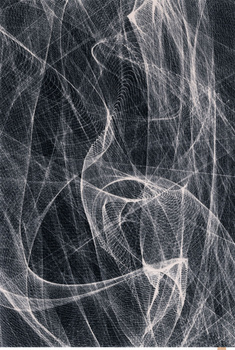 Dywan wełniany do salonu Agnella FRACTALS Czarny OPAL