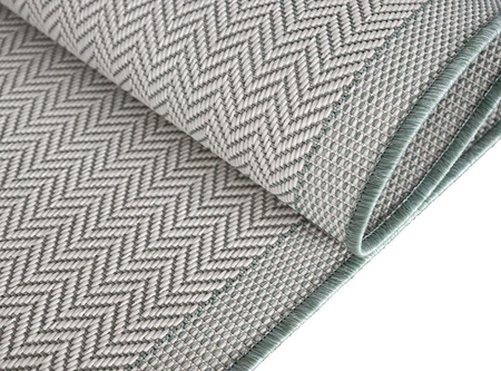 Dywan mata nowoczesny balkon, taras, patio CHEVRON Kremowo Zielone Koło MIOVANI