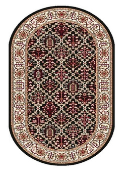Dywan klasyczny do salonu TAMIR Owal Czarny STANDARD