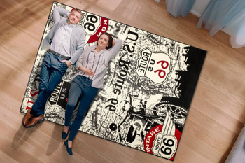 Dywan młodzieżowy MOTOR ROUTE 66 Czerwony CITY