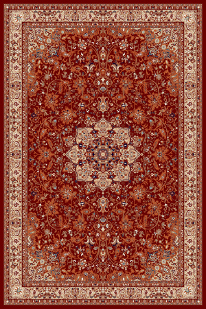 Dywan klasyczny do salonu Dywilan KORDOBA Czerwony Beżowy RICH