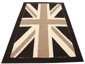 Dywan nowoczesny do salonu UNION JACK Brązowy CITY