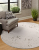 Dywan wełniany do salonu Agnella SEAN Alabaster Koło ISFAHAN M