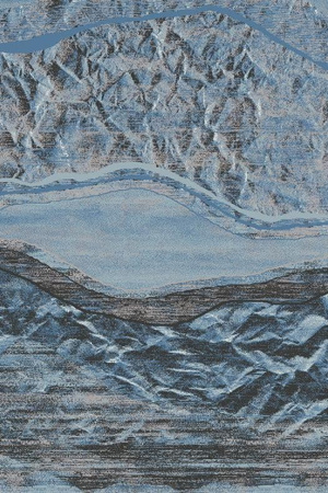 Dywan wełniany do salonu GLACIER Niebieski SPLENDOR