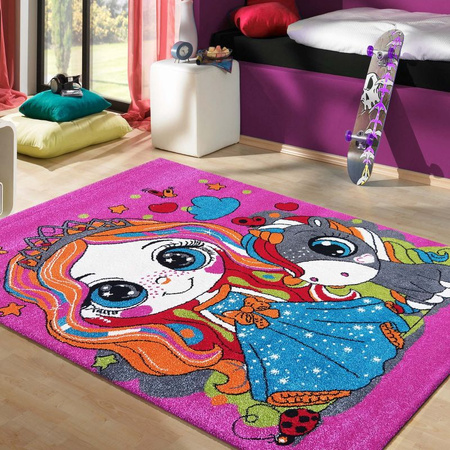 Dywan dziecięcy dla dzieci MAŁA KSIĘŻNICZKA 115 Różowy BELLA Kids