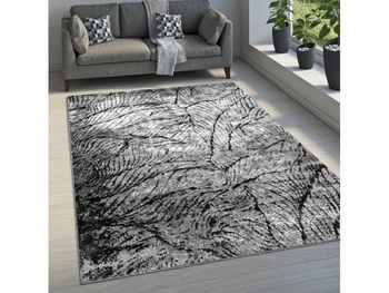 Dywan nowoczesny do salonu WOOD 400 Szaro Czarny LAPOS