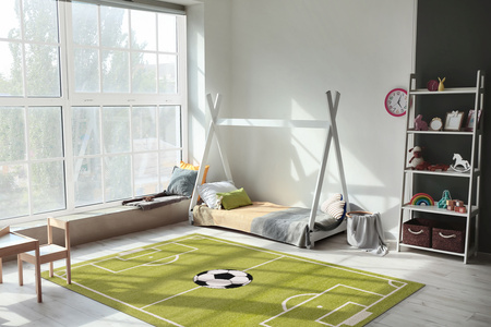 Dywan dla dzieci Agnella HOP Kiwi Zielony Boisko Piłka Nożna FUNKY TOP