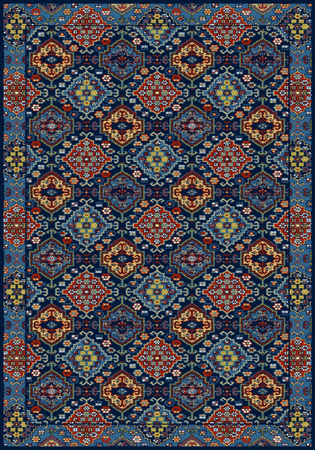 Dywan klasyczny do salonu FD Agnella INES Granat Niebieski STANDARD