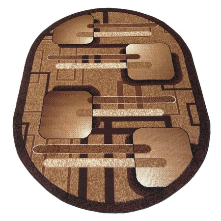 Dywan nowoczesny do salonu RECTUS Brązowy 16 Owalny BCF ALFA