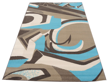 Dywan nowoczesny do salonu GRAFFO Brązowo Turkusowy CITY