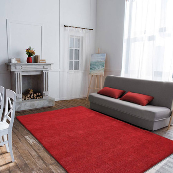 Dywan do salonu Shaggy Jednokolorowy Czerwony COSI BALTA
