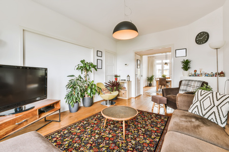 Dywan nowoczesny do salonu FLORIANA Granat Niebieski OPTIMAL