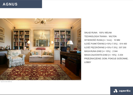Dywan wełniany do salonu Agnella TOBE Miętowy Kremowy AGNUS