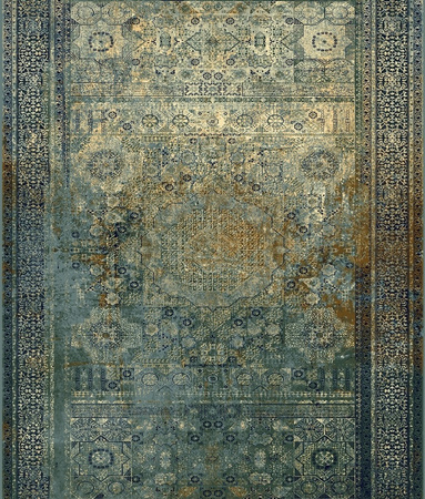 Dywan wełniany klasyczny na korytarz Dywilan MAMLUK Dark Blue Ciemno niebieski Chodnik OMEGA