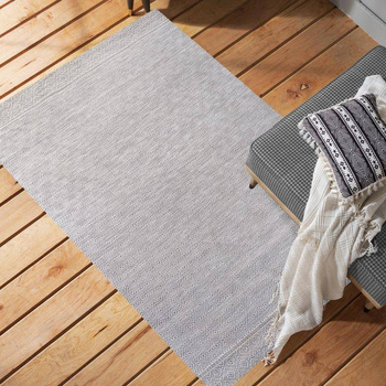 Dywan sznurkowy jednostronny KWADRATY Beżowo-Kremowy 05 PATIO