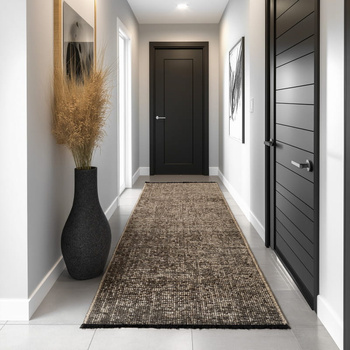 Dywan nowoczesny bawełniany na korytarz, do salonu TRATO Brązowy SPACE