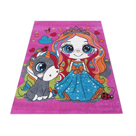Dywan dziecięcy dla dzieci MAŁA KSIĘŻNICZKA 115 Różowy BELLA Kids