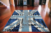 Dywan młodzieżowy UNION JACK LONDON Szary Niebieski CITY