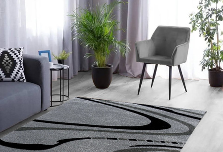 Dywan nowoczesny do salonu WSTĄŻECZKA Szary 3488D ALANJA