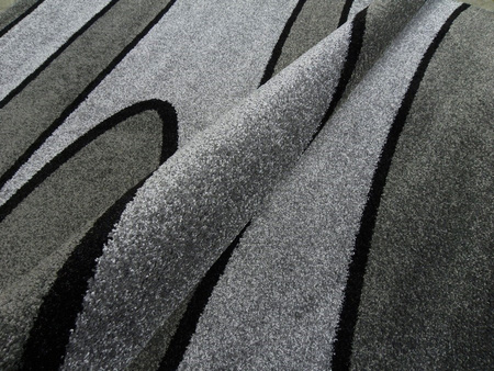 Dywan nowoczesny do salonu PASKI Ciemny Szary G845K ALANJA