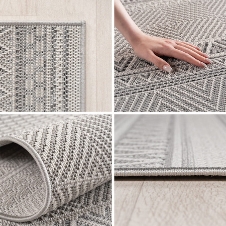 Dywan mata nowoczesny balkon, taras, patio ORNAMENTY Szary DESERT