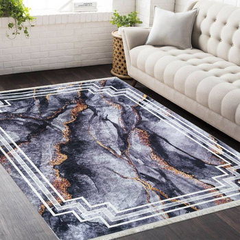 Dywan antypoślizgowy do salonu MINERAŁ Ciemny Szary 118S HORECA NEW