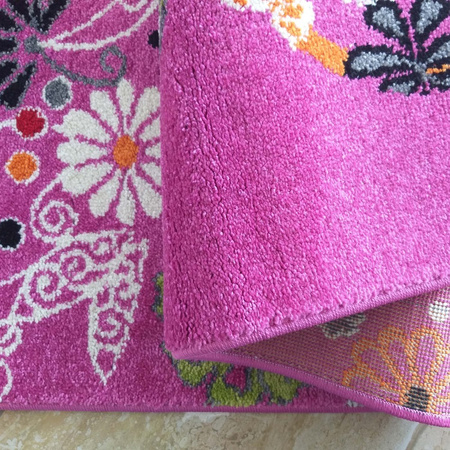 Dywan dziecięcy dla dzieci MOTYLKI 114 Różowy BELLA Kids