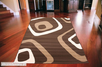 Dywan nowoczesny do salonu QUADRO Brązowy ALFA