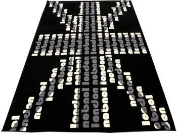 Dywan nowoczesny flaga brytyjska UNION JACK CROSS Londyn Czarna CITY