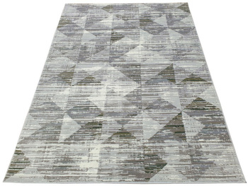 Dywan nowoczesny do salonu ROMB Zielony Szary 104 TEKSAS