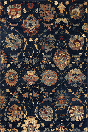 Dywan wełniany do salonu Dywilan LATICA Navy Ciemno niebieski Kwadrat OMEGA